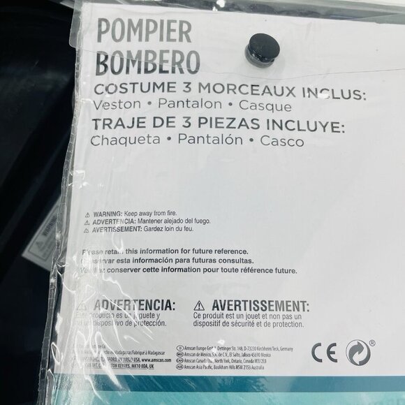 Firefighter Youth Boys Size Medium 8/10 Halloween Dress Up Costume in Black FLAW - Picture 9 of 9